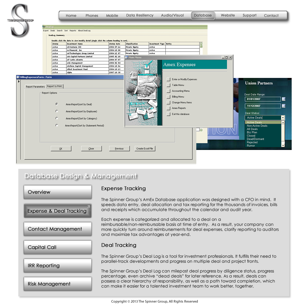 Database Expense and Deal Tracking